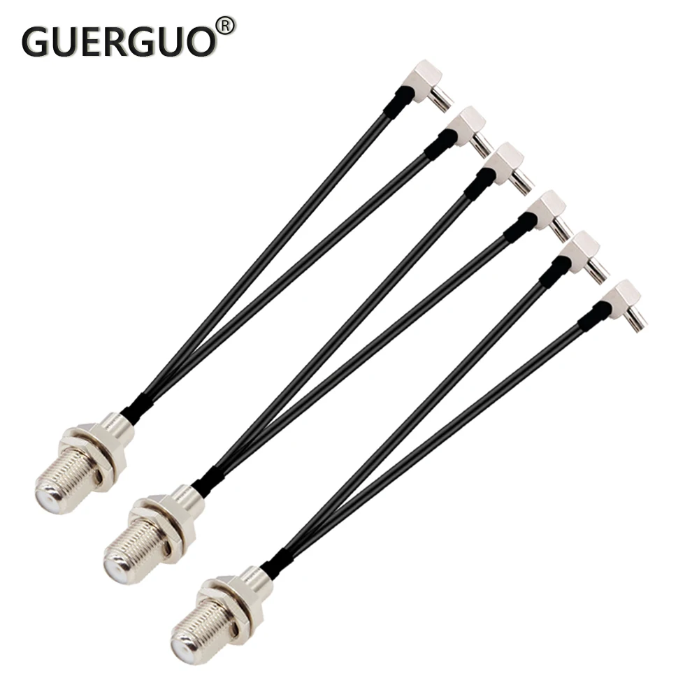 

3G 4G Antenna Extension Cable F Female to 2xTS9 Male Right Angle Y Type CRC9 Splitter Combiner RG174 RG316 Cable Jumper Pigtail