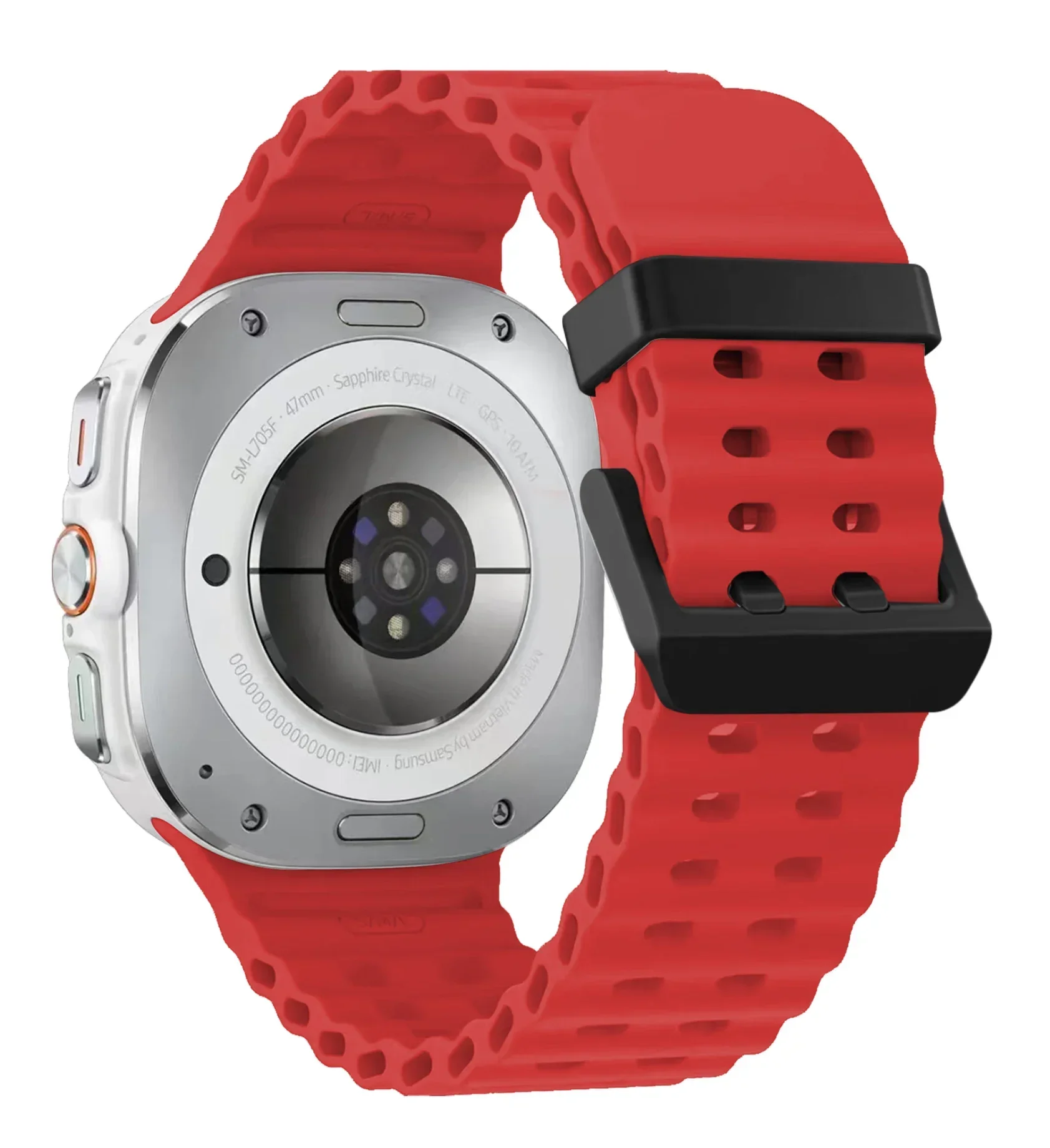 Marine Band Sport Silicone Bracelet for Galaxy Watch Ultra 47mm