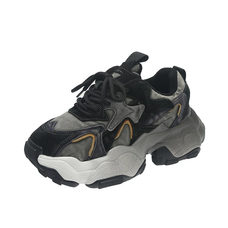 

Women Sneakers Running Shoes Spring Platform Sneakers Woman Vintage Thick Bottom Trainers Lace Up Casual Shoes Luxury Designer