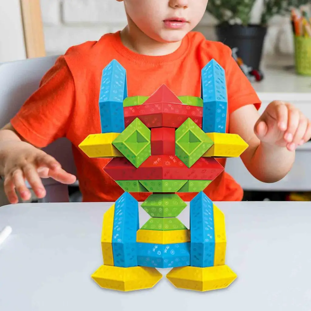 Pyramid Stacking Toy Montessori Toys Toddlers Building Toys Building Blocks 3D Puzzle Brain Teasers for 3 Year Old Children