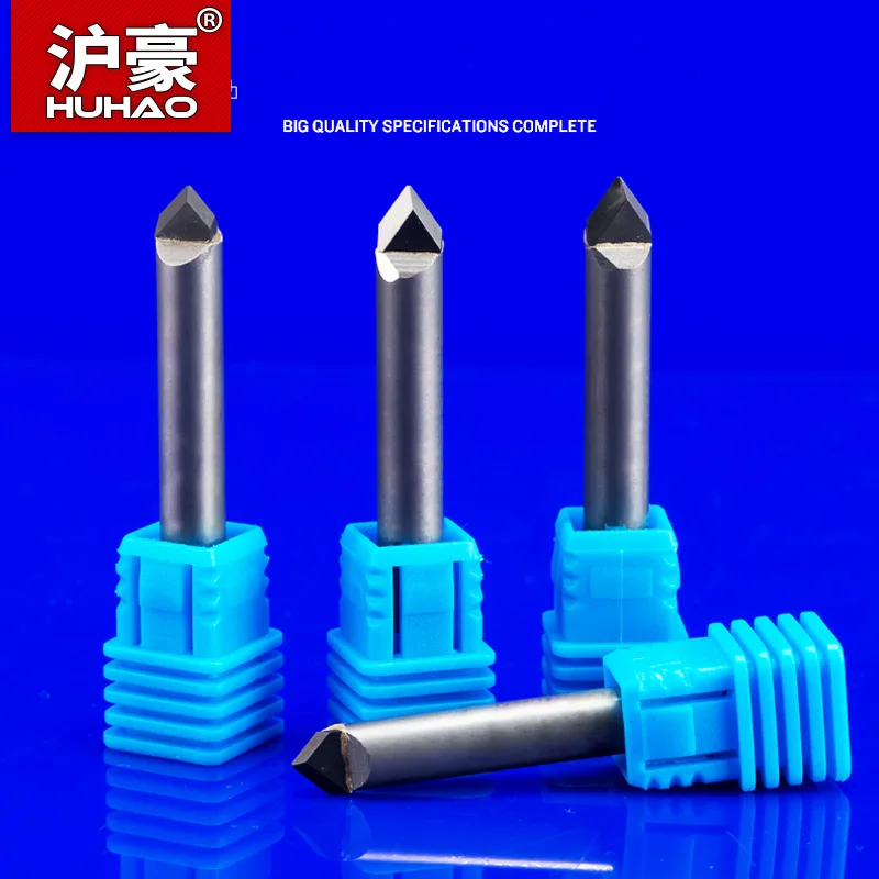 HUHAO PCD 석재 조각 공구 CNC 대리석 및 화강암 커터 샹크 6mm CNC 라우터 비트 석재 조각 비트
