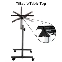 Medical Bed Tray Overbed Table Rolling Tray Bed Side Table for Laptop Eating US 2