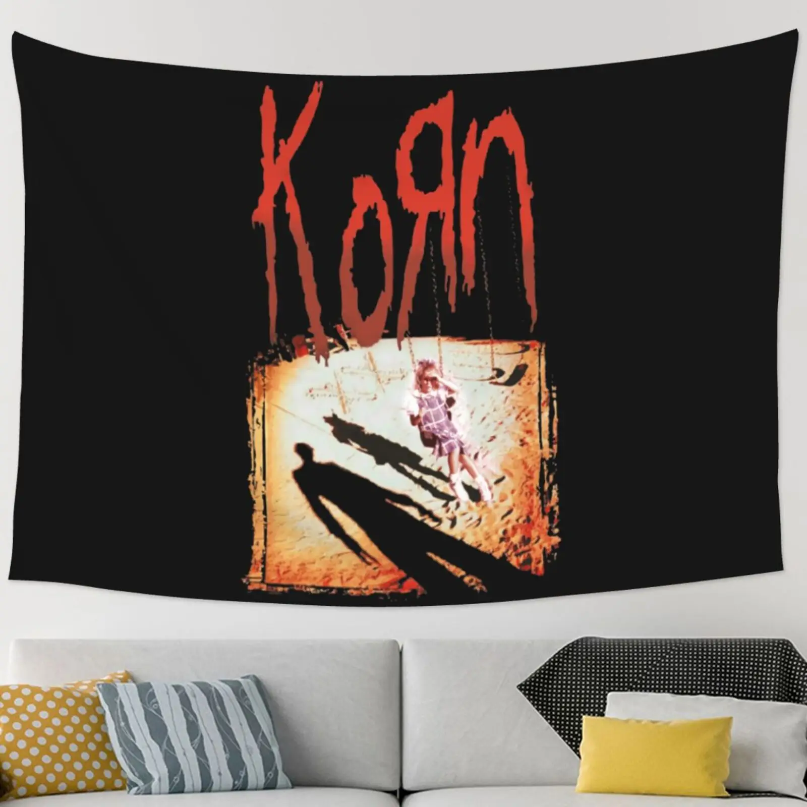 KornKornRockMetalBandTapestryWallHangingPsychedelicRoomDecor