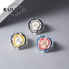 Koop Kuuipo Rose Flower Verstelbare Ringen Aestethic Accessoires Gepersonaliseerde Gift Trending Producten 2022 Goedkope Mode Voor Vrouwen