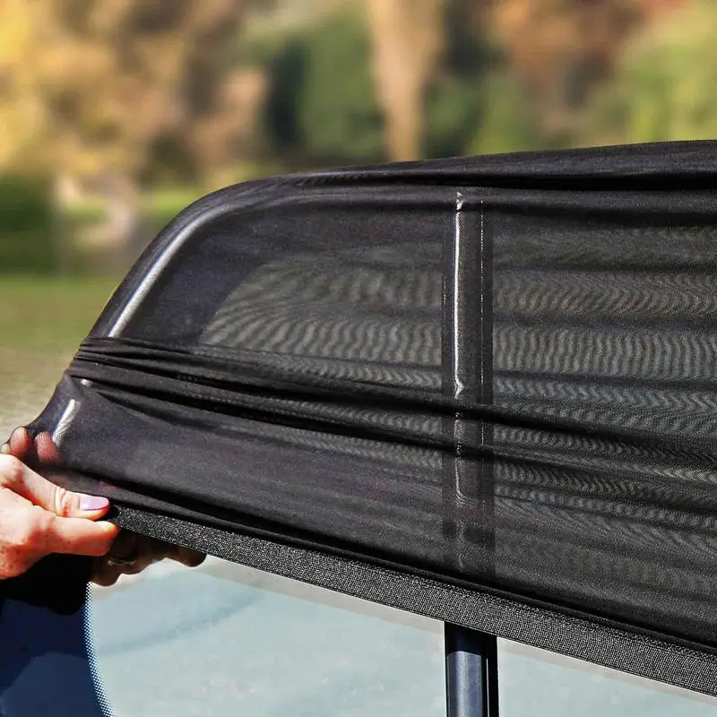 Thermal Insulation Sunshade Breathable Car Side Window Sunshade Curtains Auto Mosquito Curtain Clear Rear View Mirror Effect