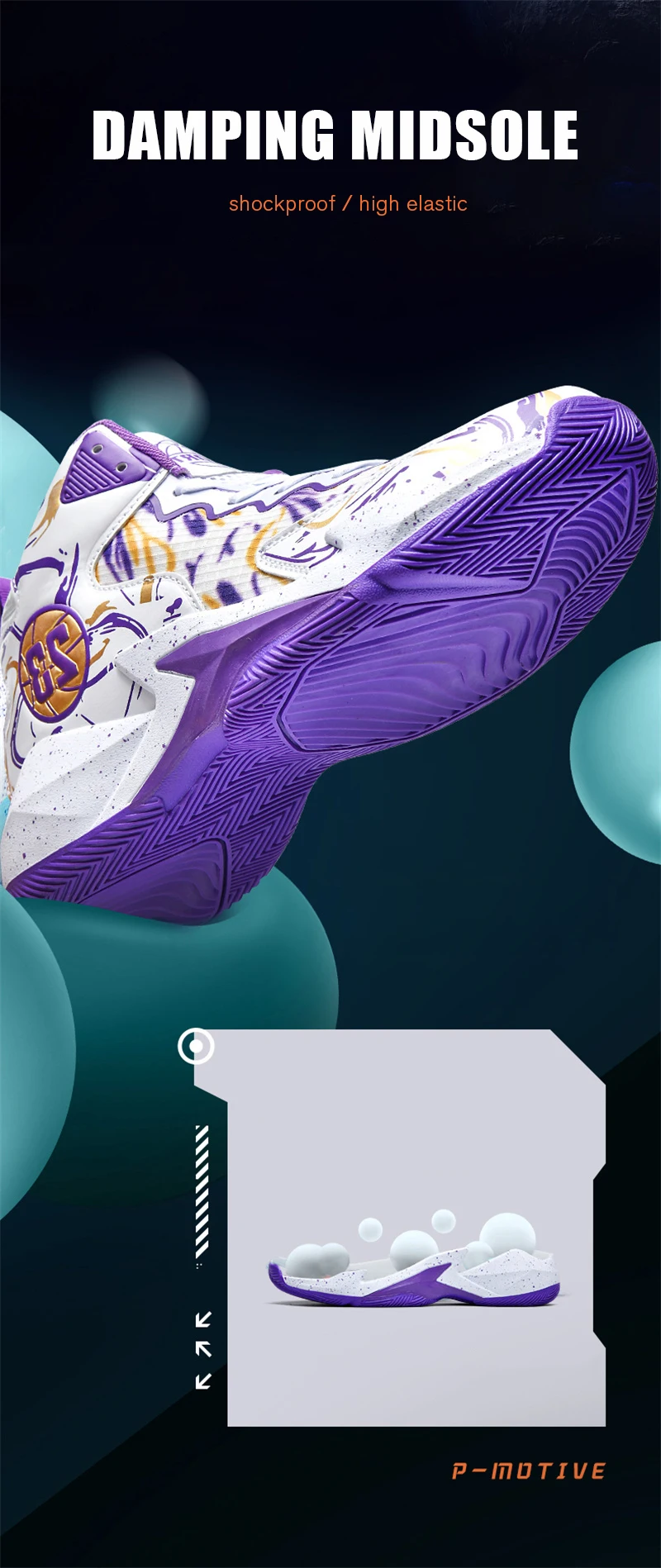 Description Picture 3 of item2024 Basketball Shoes for Men Sneakers New Boys Brand Thick Sole Non-slip Sports Shoes Tennis Basketball Trainer Shoes