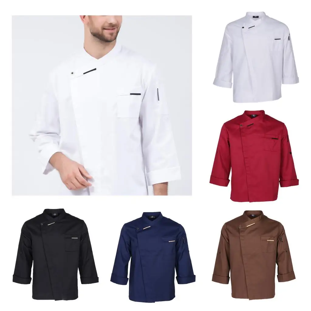 

Unisex Chef Jackets Coat Long Sleeves Shirt Waiter Waitress Kitchen Uniforms