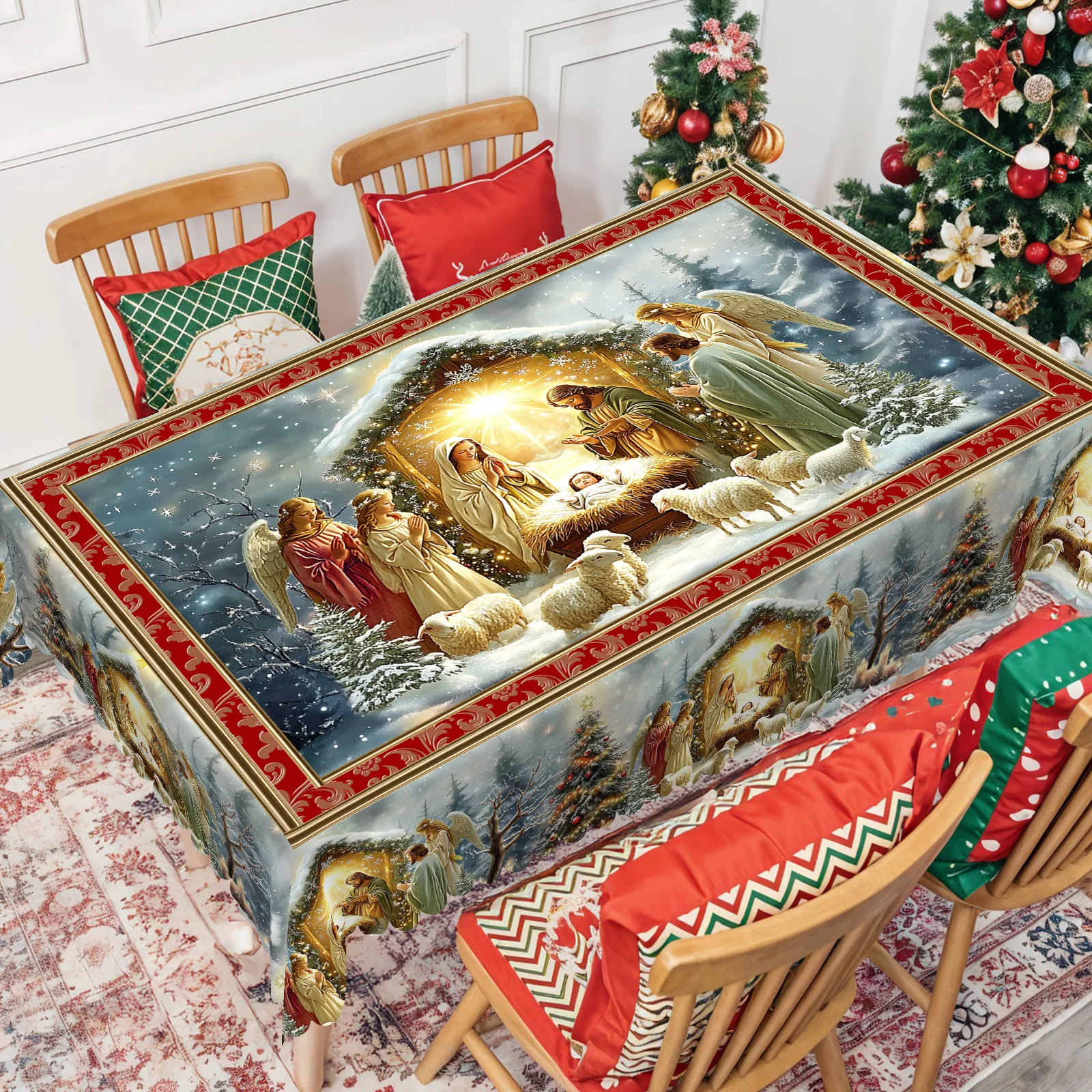 Christmas Nativity Tablecloth Set 2