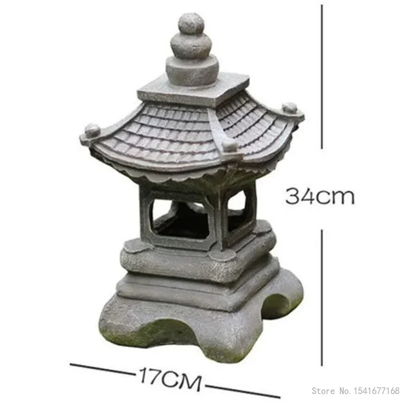 Solar Decor Courtyard Outdoor, Night Light Chinese Palace Lantern Lawn Lamp Garden Villa Courtyard Crafts, Japanese Lantern, 1Pc