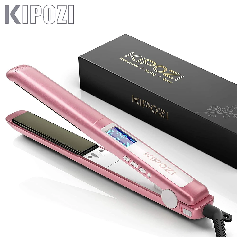 Kipozi Professional Hair Straightener With Digital Lcd Display Titanium
