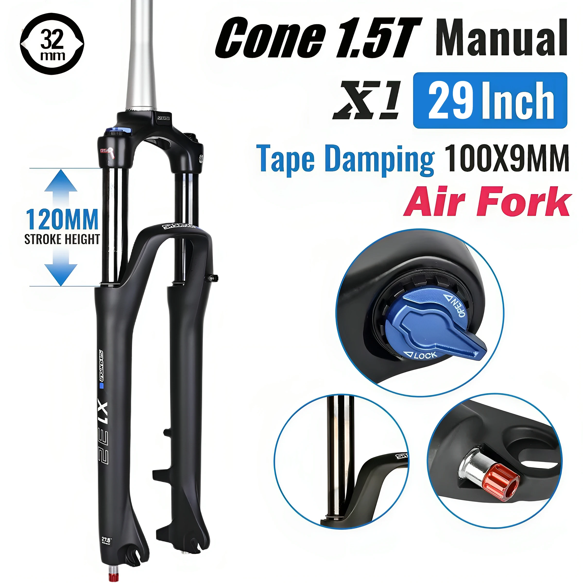 モーターサイクルサスペンションフォーク,SUNTOUR-XCR x 9mm,100x15mm モーターサイクルサスペンションフォーク,SUNTOUR-XCR x 9mm,100x15mm