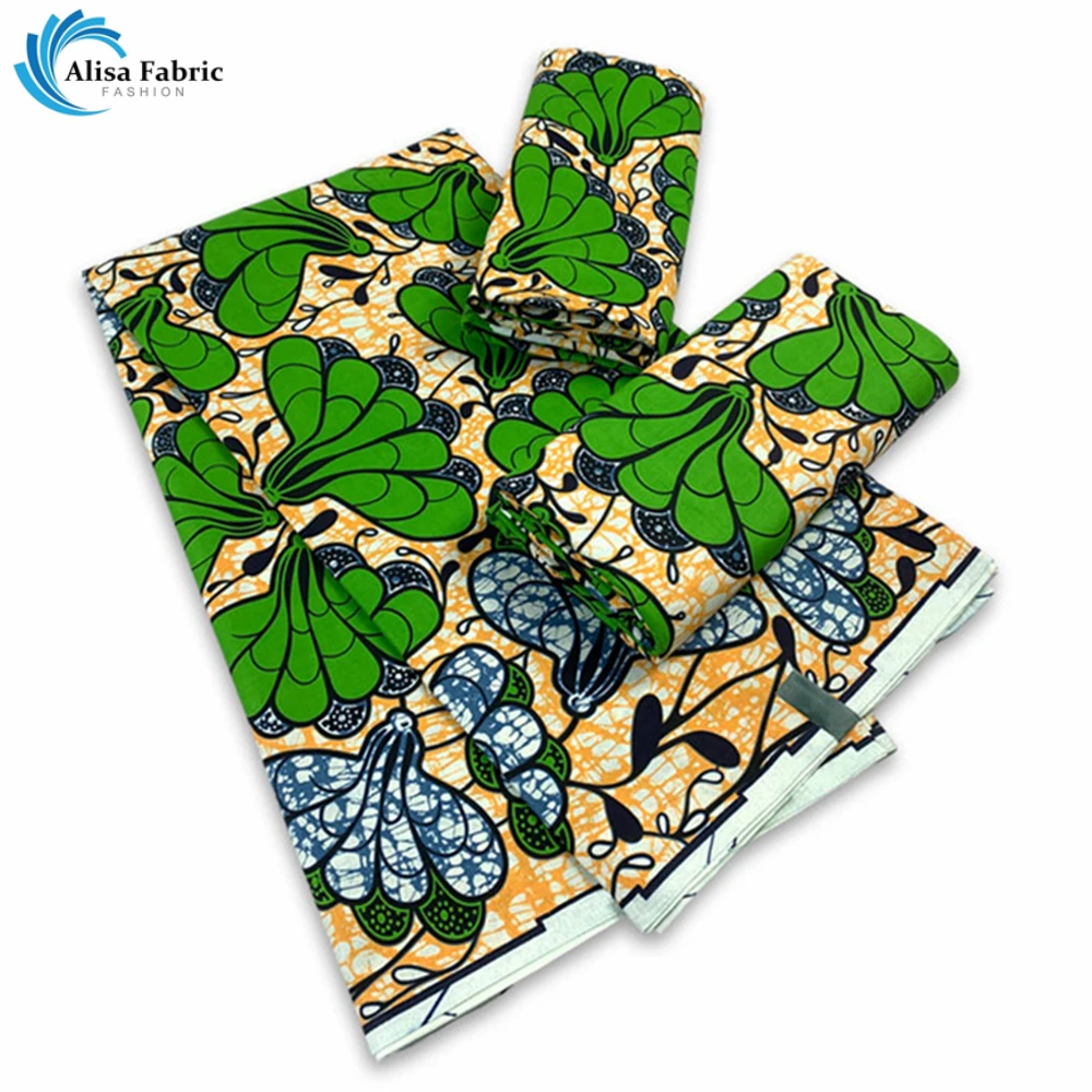 

Super Fabric 100% Original Ankara Wax Fabric African Wax Fabric Block Print Batik Dutch Fabric 6yards For Wedding Party VL-54