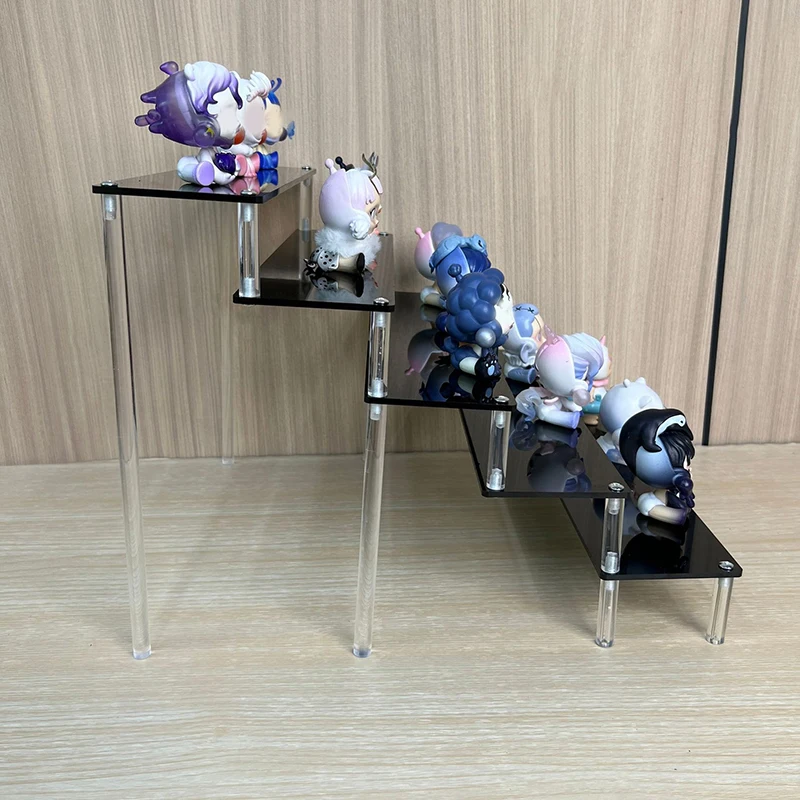 Black Acrylic Shelf Display Stand Perfume Cupcake Stand Figures Toys Desserts Holder Collection Cosmetic Shelves Organizers 5