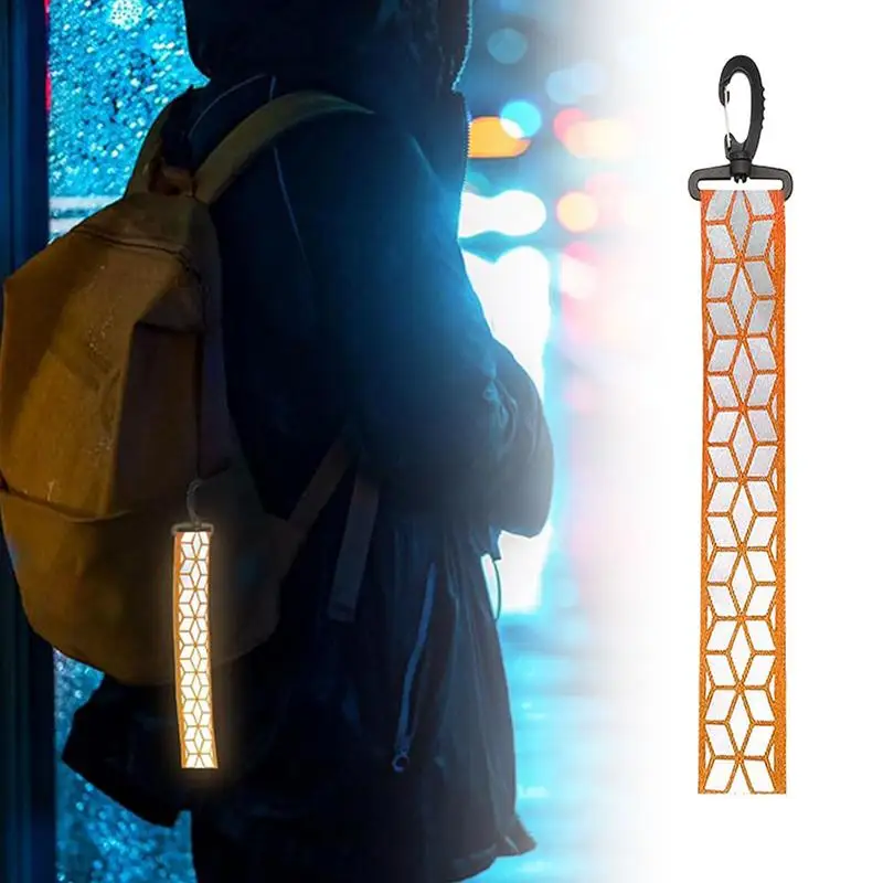 Reflective Backpack Pendant Safety Reflective Clothing Keychain Pendant Lightweight and Portable Outdoor Tool for Night Cycling