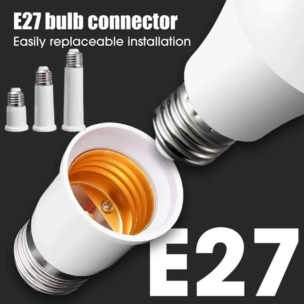 Plastic E27 To E27 Extender 65mm/95mm/120mm White Light Bulb Adaptor Extend Extension Socket socket converter lamp socket adapter lamp socket extender