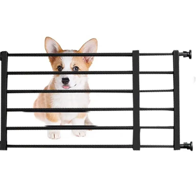 Metal Pet Gates Extra Wide Pressure Mounted Dog Gate for Stairs Doorways Pet Gate Walk Through Easy Step NO Need Tools Black