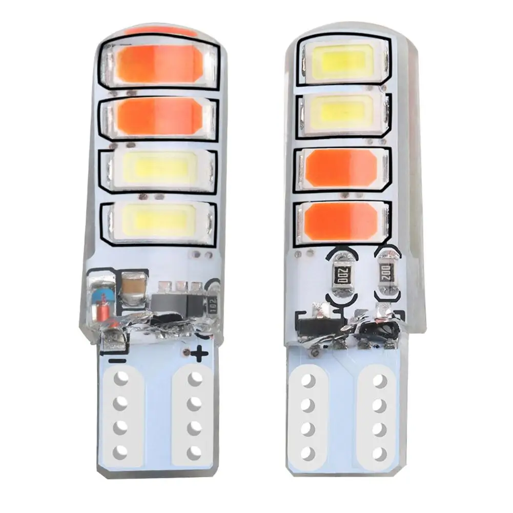 

T10 5630 8smd светодиодная автомобильная лампа двухцветная силиконовая мигающая лампа для номерного знака ширина ламсветильник s Аксессуары