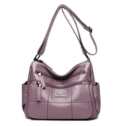 Elegant Genuine Leather Luxury Women's Crossbody Shoulder Bag - Designer Handbag Collection 2022 (Taro purple)