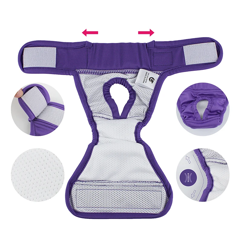 Dog Diapers Pet Dog Physiological Hygiene Pants Thickened Waterproof Dog Diaper Comfortable Leak-proof Washable Reusable Pet Urinal Pads