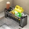 Kitchen Sink Organiser,Kitchen Sink Sponge Holder With Brush Holder,Rag Drain Rack,  Bathroom Organizer, Sink Faucet Sink Ra 5