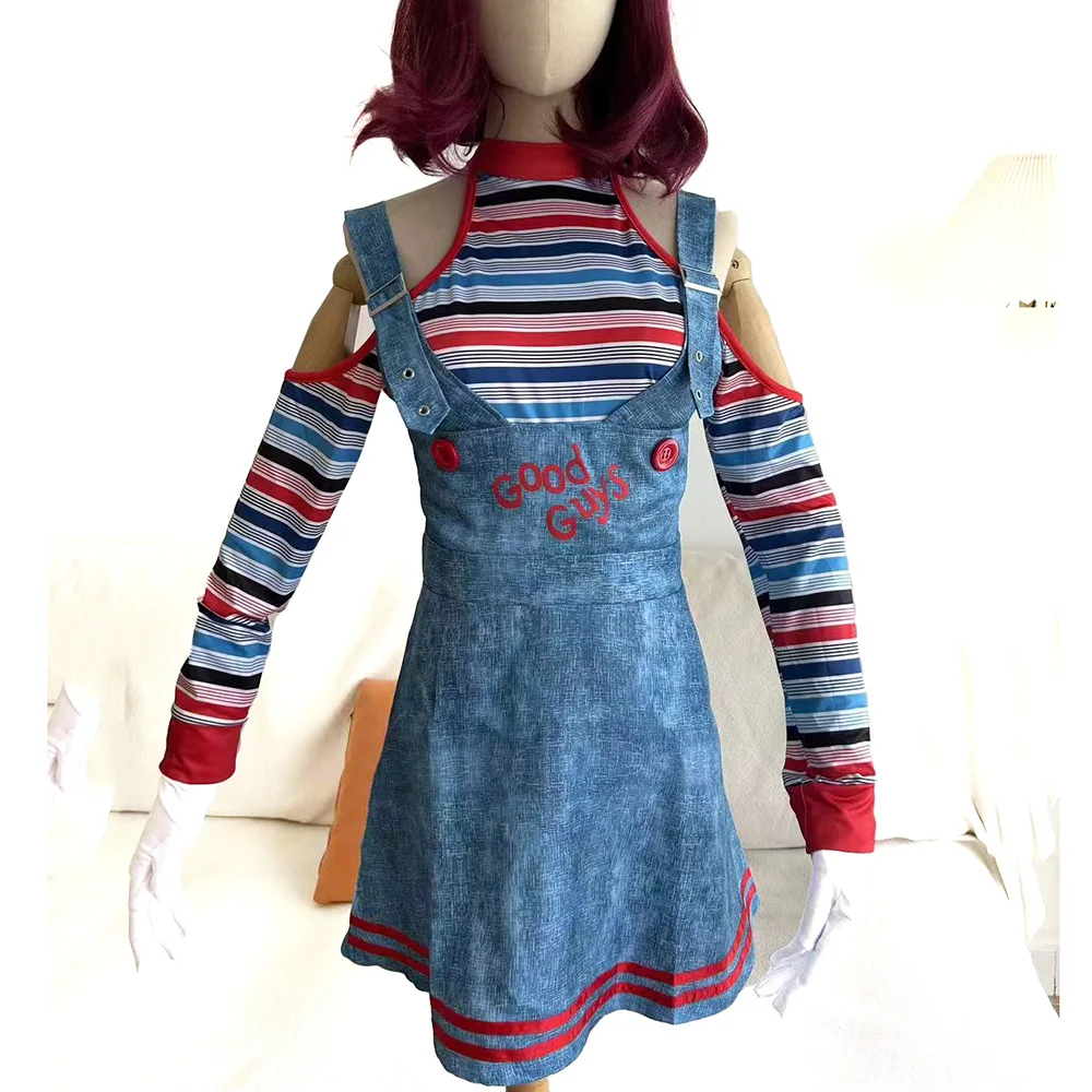 Disfraz De Muñeca Chucky Para Mujer Masilla De Cuerpo Rojo Set