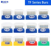 10pcs/box Dental Diamond Burs TF Series FG 1.6mm For handpiece Ceramics Composite Polishing Repair Kit Dentist Equipment 1