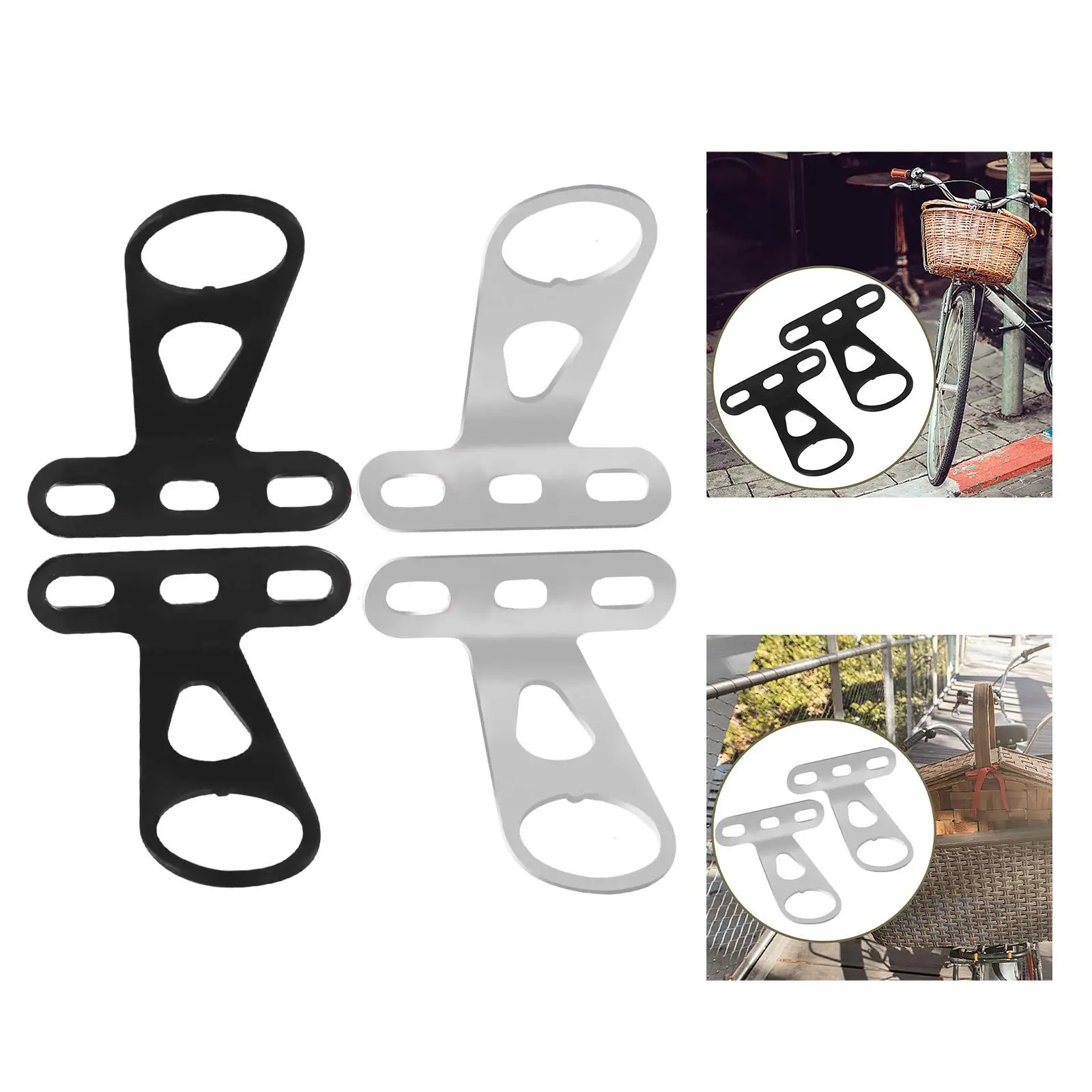 2x Bike Front Basket Holder Mounting Brackets Metal Supporting Racks for Bike Basket Installation for Hardware Cycling Riding 2x Bike Front Basket Holder Mounting Brackets Metal Supporting Racks for Bike Basket Installation for Hardware Cycling Riding