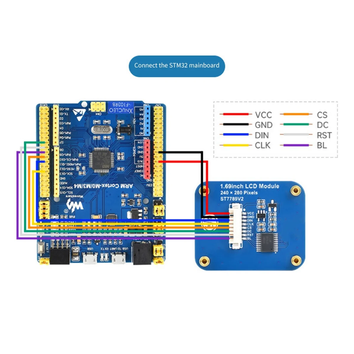 1.69 ġ IPS ÷ ÷ LCD,240x280 ػ SPI ̽, 262K ÷ ũ, STM32