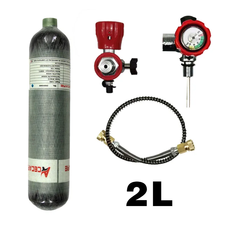 ACECARE Cylinder z włókna węglowego HPA 2L 300Bar 30Mpa 4500Psi Rebreather do nurkowania do nurkowania M18 * 1.5 stacja napełniania zaworów