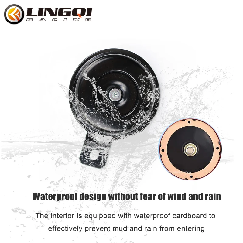 LINGQI Pit Dirt Bike Motorcycle Loud Horn Speakers Waterproof 12V for Electrical Moto Round Warning Voice Signal Accessories,motorcycle electric horn