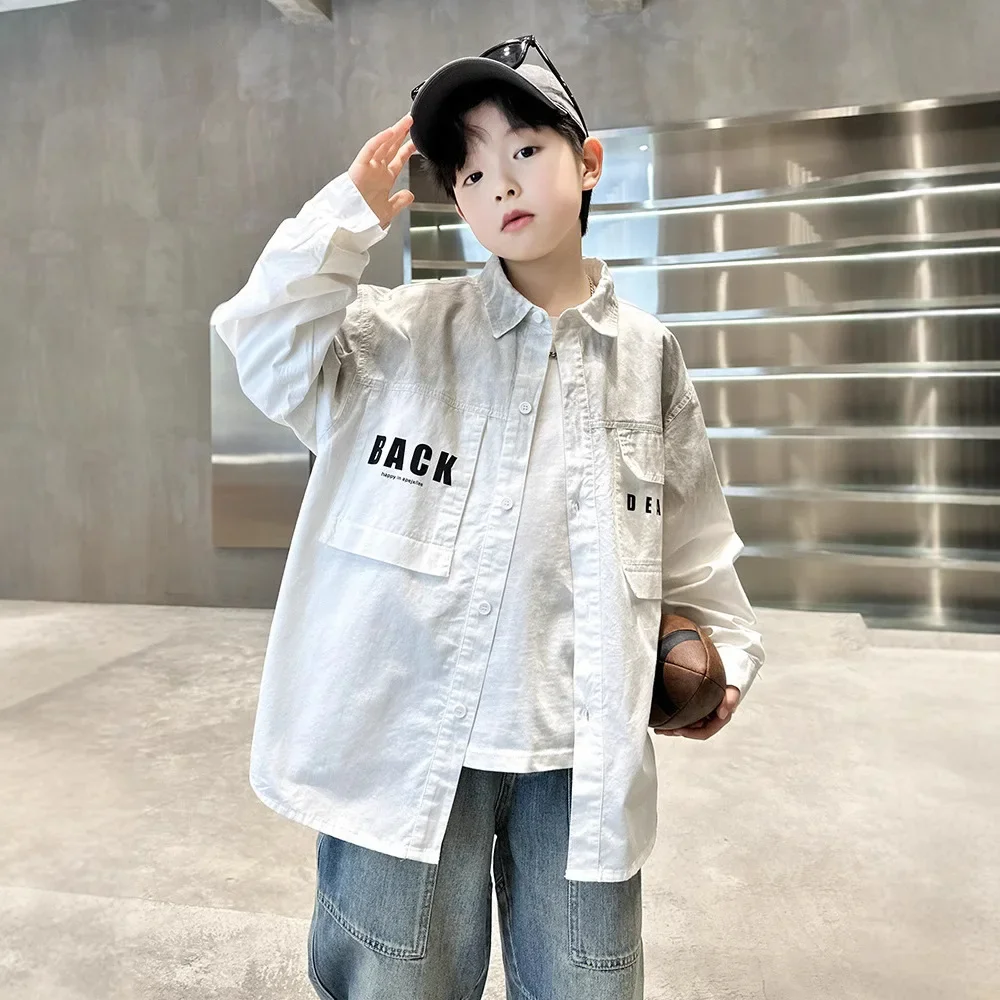Cool Handsome Boys Spring Autumn Jacket Spring Children's Clothing Big Kids Trendy Shirt from Mainland China