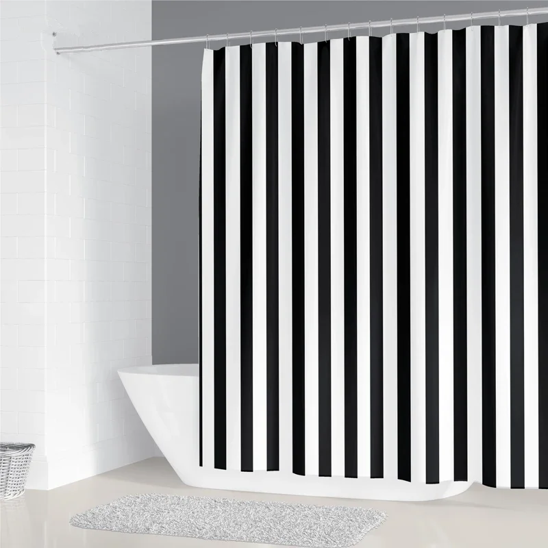 Bathroom Waterproof Shower Curtain Simple Geometric Pattern Printing Polyester Home Decoration Curtain With 12 Hooks 200x180cm shower curtains