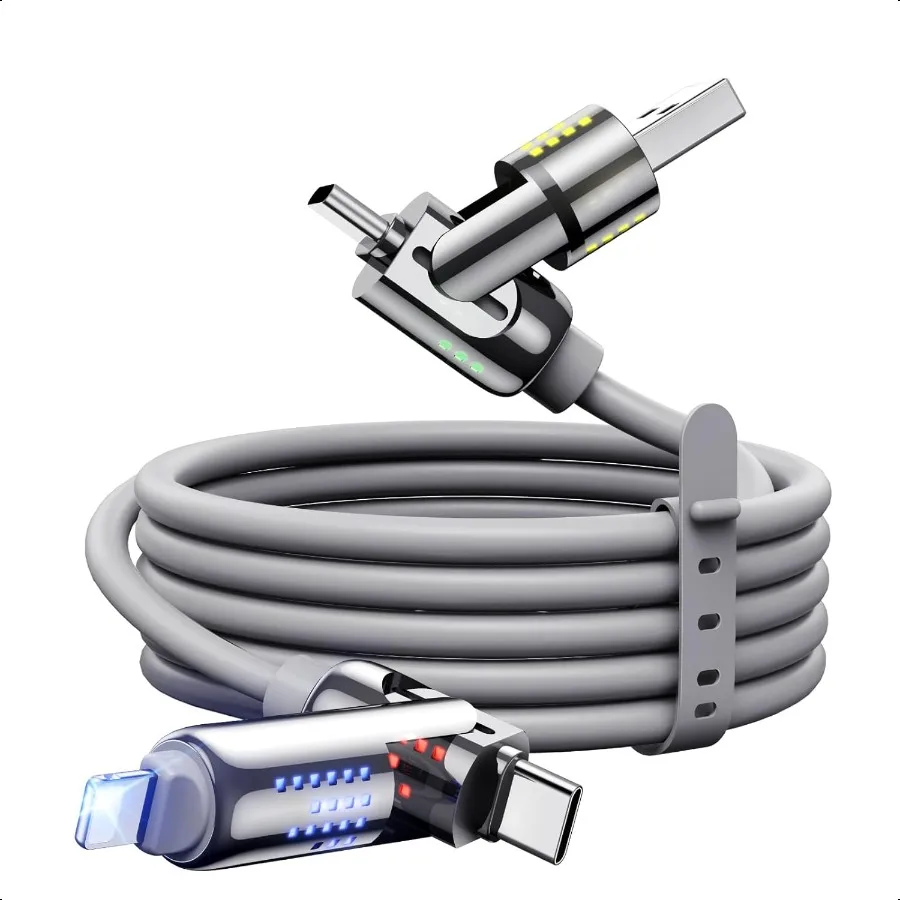 240W 4 in 1 USB C Lightning Charging Cable