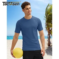 TACVASEN UPF 50+ Surf T-Shirt Mens Quick Dry Swim Shirts Short Sleeve Athletic Performance Rash Guard Water Shirts Beach Tops 6