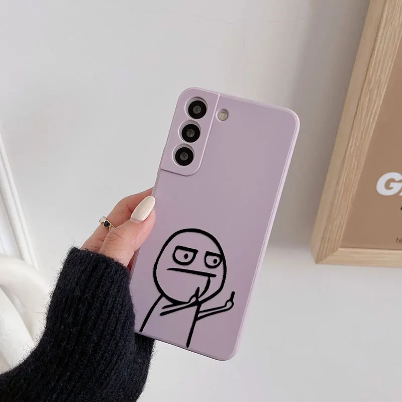 thumbnail image 1 of Funny Middle Finger Cute Man Liquid Silicon Case For Samsung Galaxy S24 S23 S22 Ultra S21 S20 FE S10 S24 Plus Luxury Phone Cover, 1 of 5