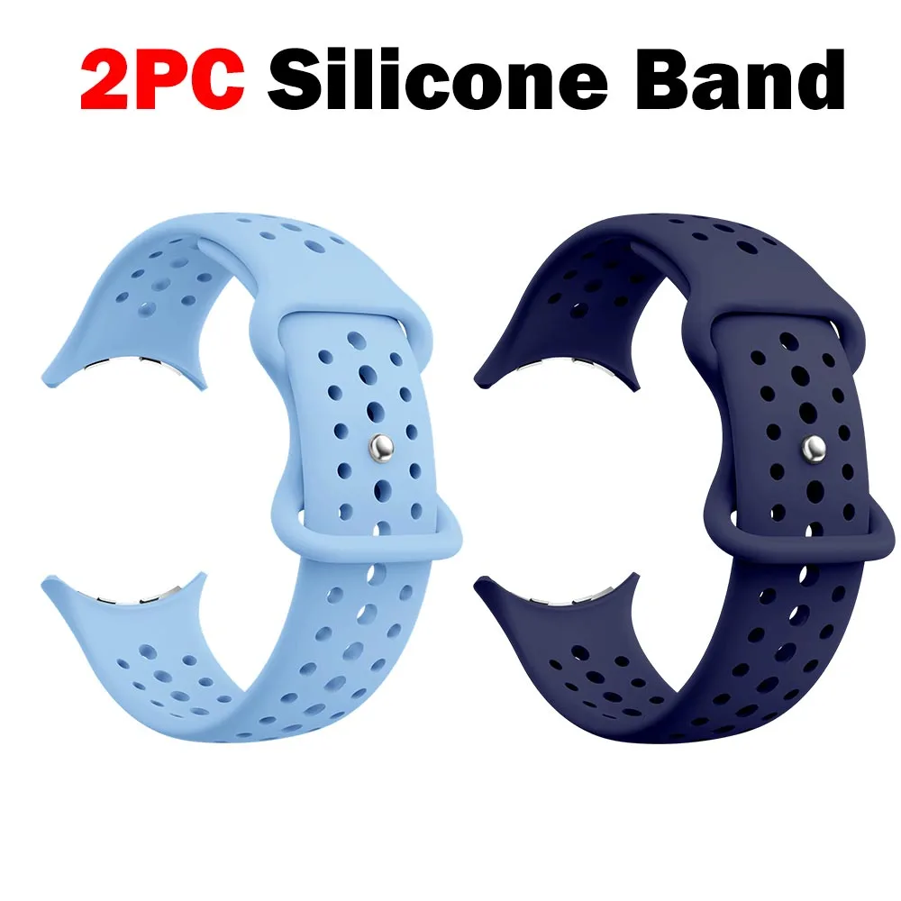 2pc Original Silicone Sports Replacement Strap for Smartwatch, 45mm/41mm