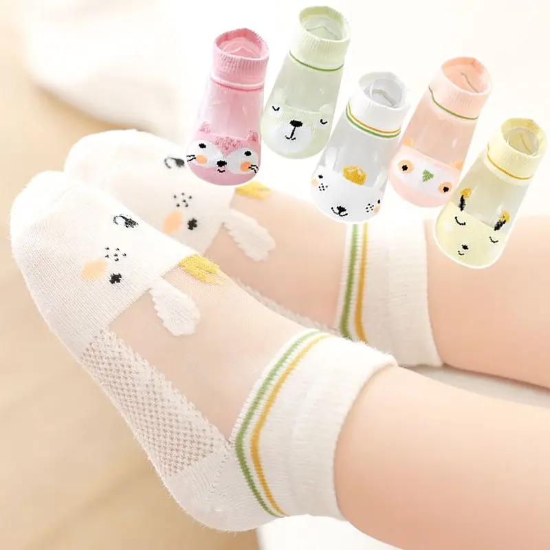 

Children's Socks 2023 Hot Selling Summer Thin Girls' Socks Fashion Cute Cartoon Baby Socks 1 Pack of 5 Pairs