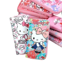 Women Girl Hello Kitty Wallets Japanese Korean Cartoon Cute Long Zipper Wallet Bag Student Lady Coin Purse Mobile Phone Bag Pink 1