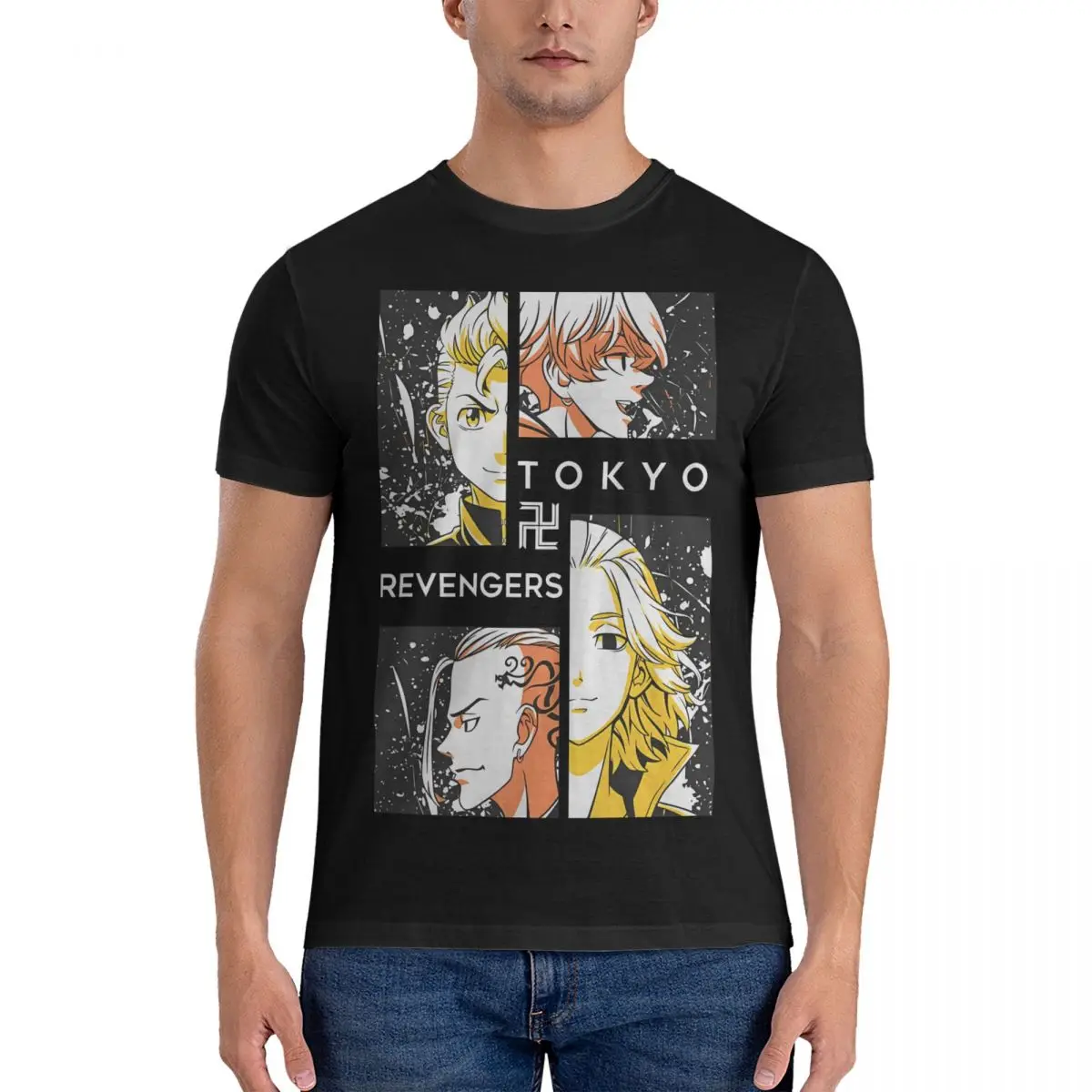

Мужские футболки VOL.10 с рисунком Аниме Манга фанат Токийский манга Мстители хлопковые топы Забавные футболки с коротким рукавом и круглым вырезом