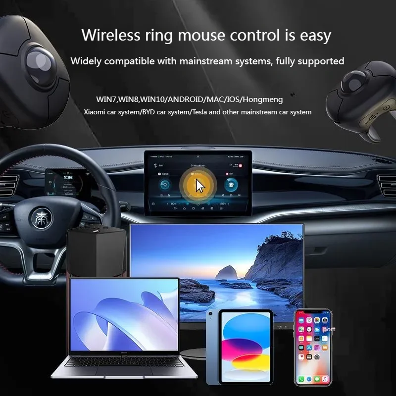 트랙볼 2.4G 블루투스 무선 링 마우스 IOS 지능형 자동차 전자책 페이지 넘김 태블릿 듀얼 모드 짧은 동영상 PPT 오피스