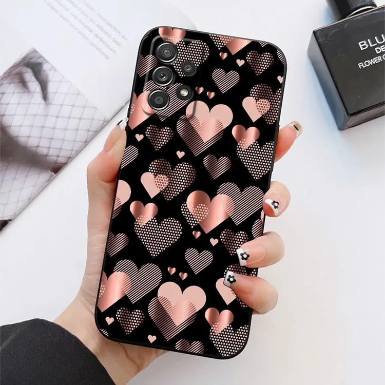 Glitter Hearts Love Leaf Phone Case Cover