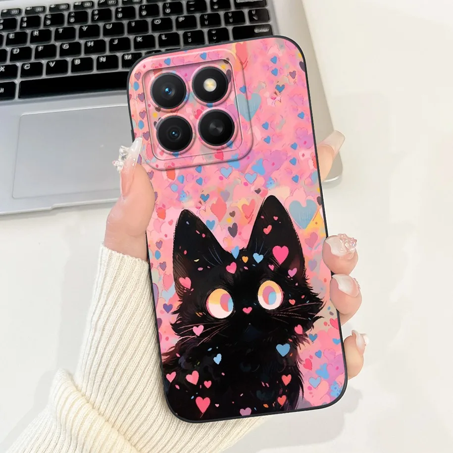 Fashion Girl Butterfly Soft Silicone Couple Phone Case Cover, Compatible with Honor X8C 2025