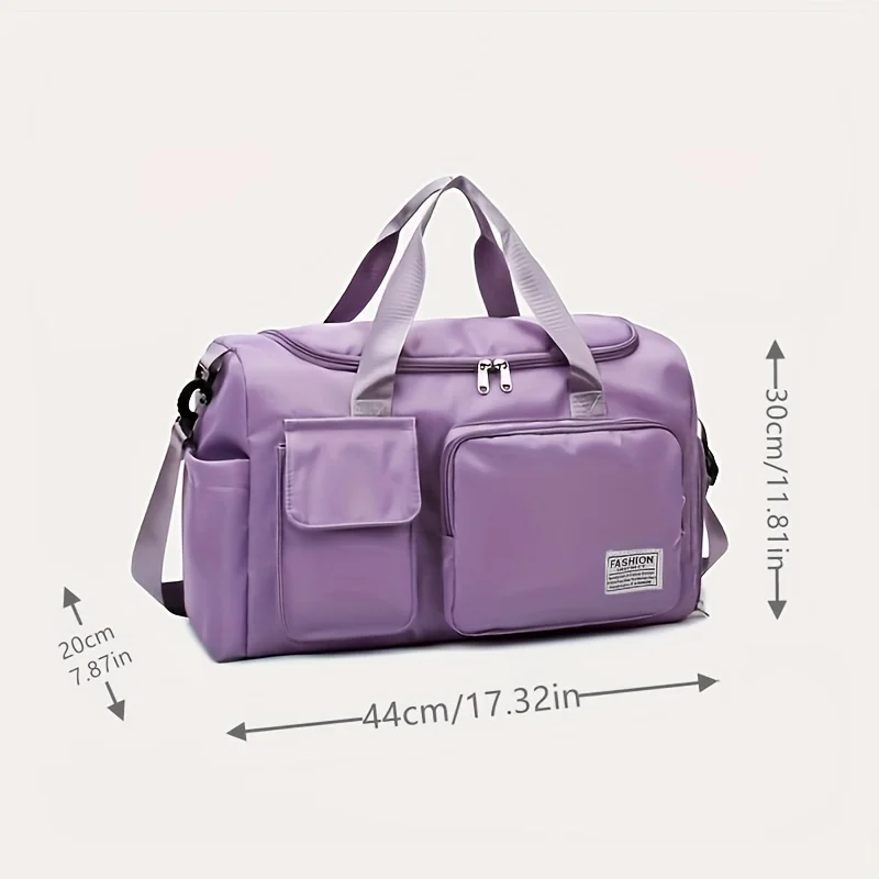 Nylon Travel Gym Bag with Shoe Compartment Dry Wet Separation, Organizer Pockets, Sports Bag for Women/Men, Student Essentials