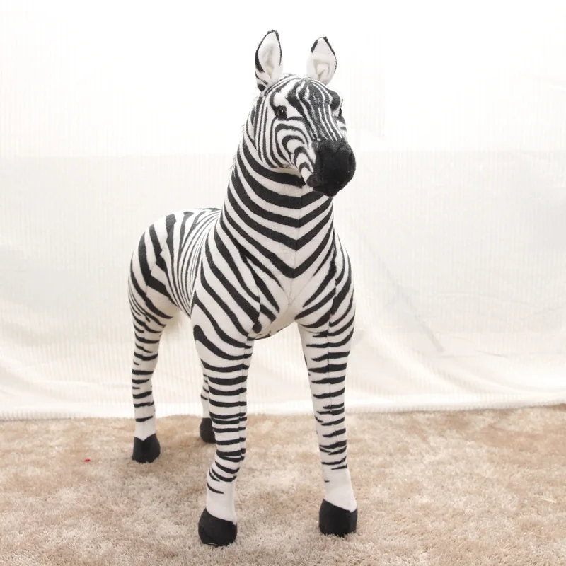 90cm Large Pretty Standing Zebra lively Simulated Stuffed Animals can ride model Kids mount decorat Plush doll Children toy gift