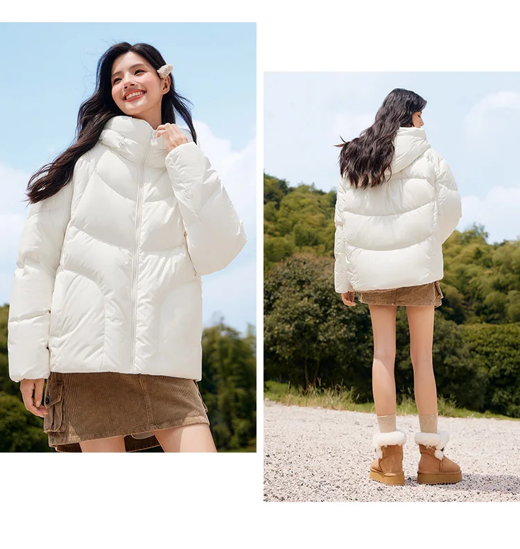 Down Jacket Women Mid-Length Waterproof and Warm Winter Oversize Hooded Versatile Coat