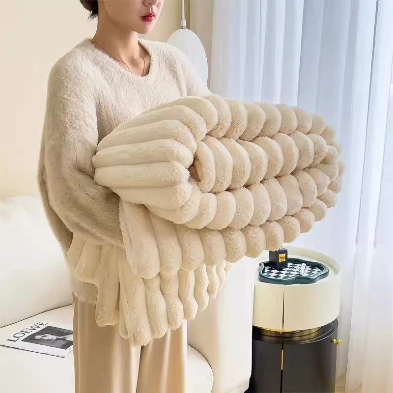 부드러운 담요 겨울 따뜻한 침대보 침대 사무실 두꺼운 담요 INS 솔리드 컬러 소파 커버 격자 무늬 침실 장식 담요