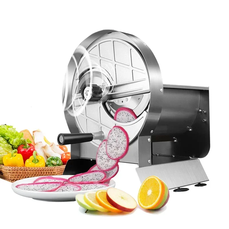 

Stainless Steel Commercial Vegetable Cutter Onion Potato Slicer with Adjustable Thickness Manual Fruit Lemon Slicer Cutters