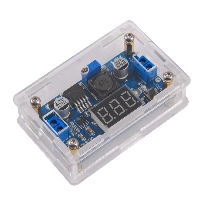 

3A DC-DC Adjustable Step-down Module with Shell with Digital Display Voltmeter Display