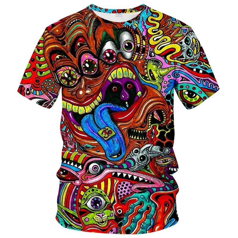 

Colorful Trippy T-Shirt for Men 3D Printed Painting Cool Designs T Shirt Tee Shirts Summer Casual Gym Short Sleeve Comfortable