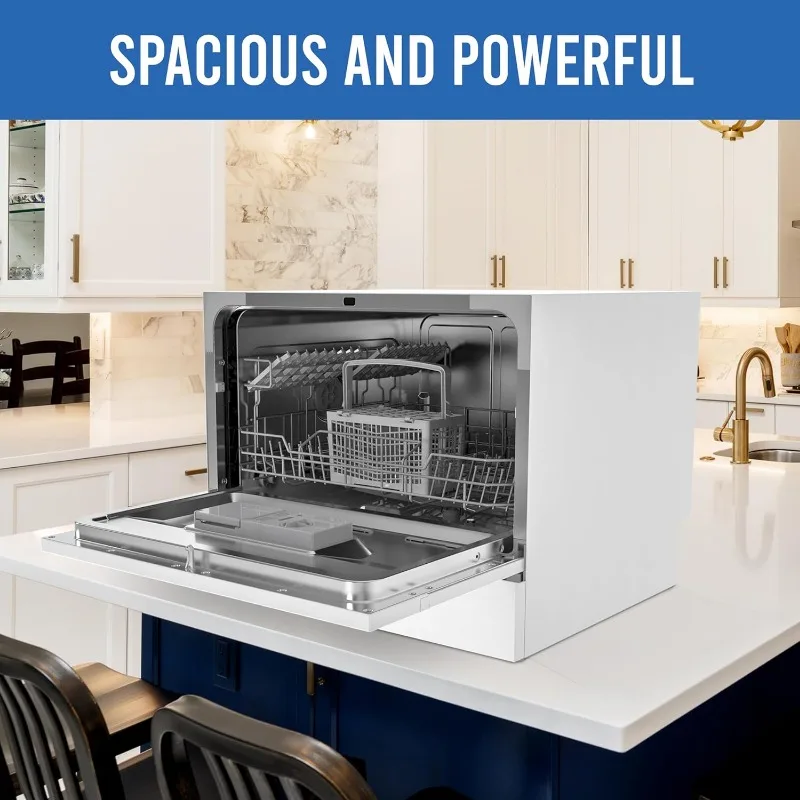 Farberware Compact 6-Place Setting Dishwasher -Portable Mini Countertop Dishwasher with 7 Wash Programs-Perfect for Small Spaces